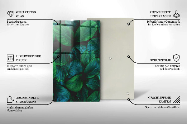 Deska kuchenna szklana Dżungla liście