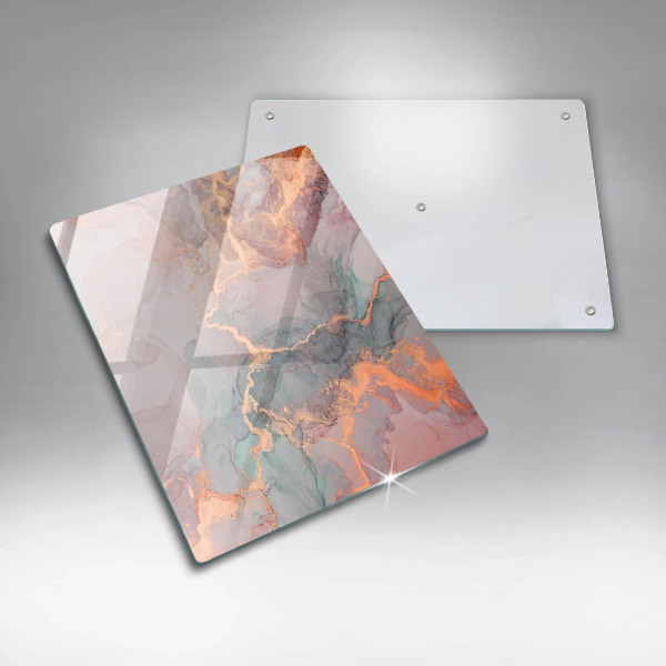 Deska kuchenna szklana Marmur ze złotem