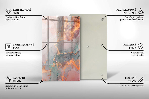 Deska kuchenna szklana Marmur ze złotem