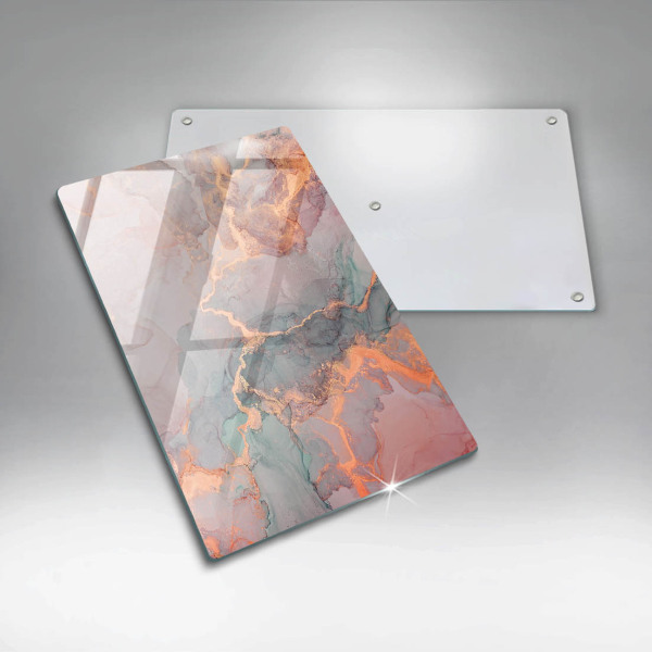 Deska kuchenna szklana Marmur ze złotem