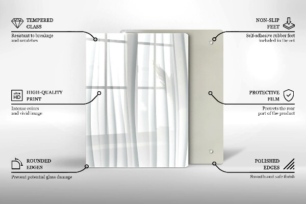 Deska kuchenna szklana Liście monstery