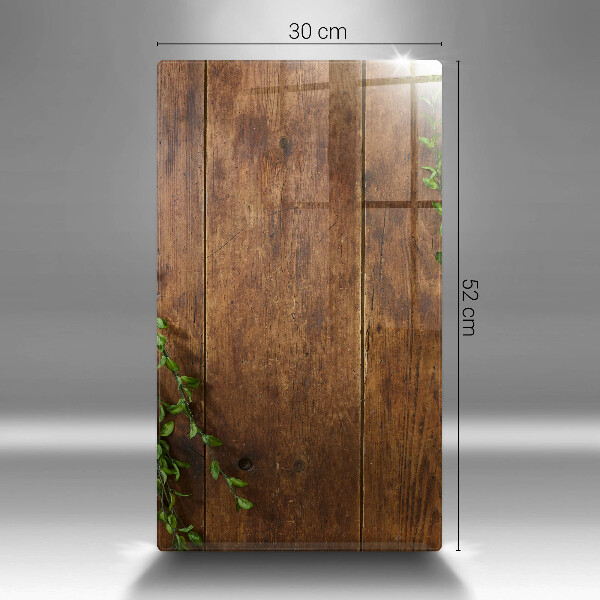 Deska kuchenna szklana Drewniane deski i liście