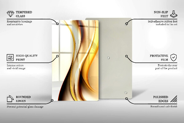 Deska kuchenna szklana Abstrakcja dym linie