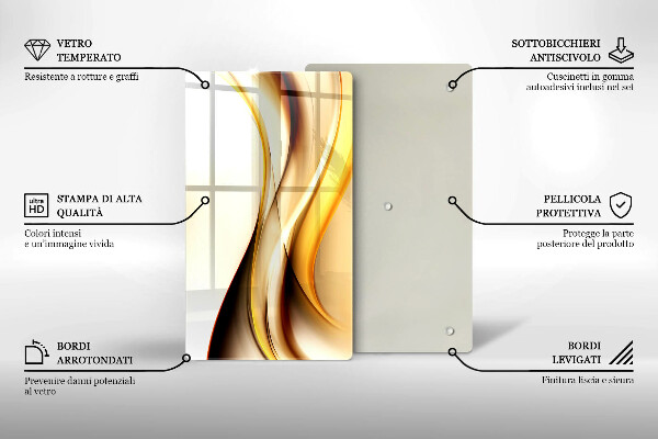 Deska kuchenna szklana Abstrakcja dym linie