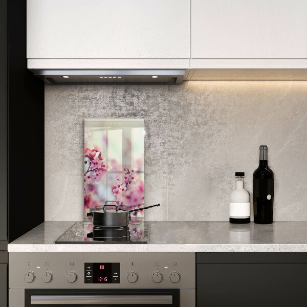 Deska kuchenna szklana Wiosenne różowe kwiaty