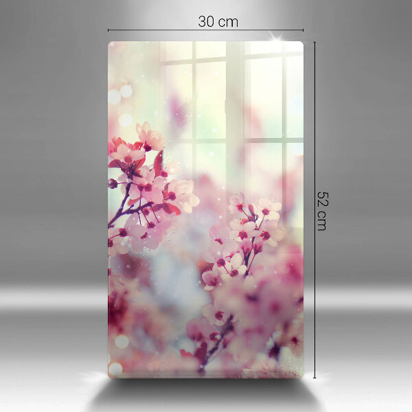 Deska kuchenna szklana Wiosenne różowe kwiaty