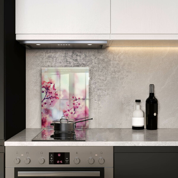 Deska kuchenna szklana Wiosenne różowe kwiaty