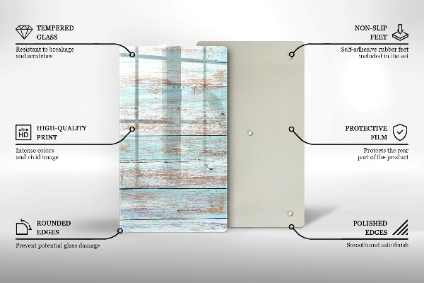 Deska kuchenna szklana Stare deski vintage