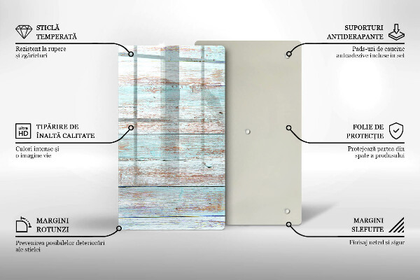 Deska kuchenna szklana Stare deski vintage