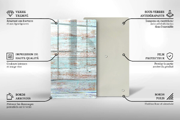 Deska kuchenna szklana Stare deski vintage