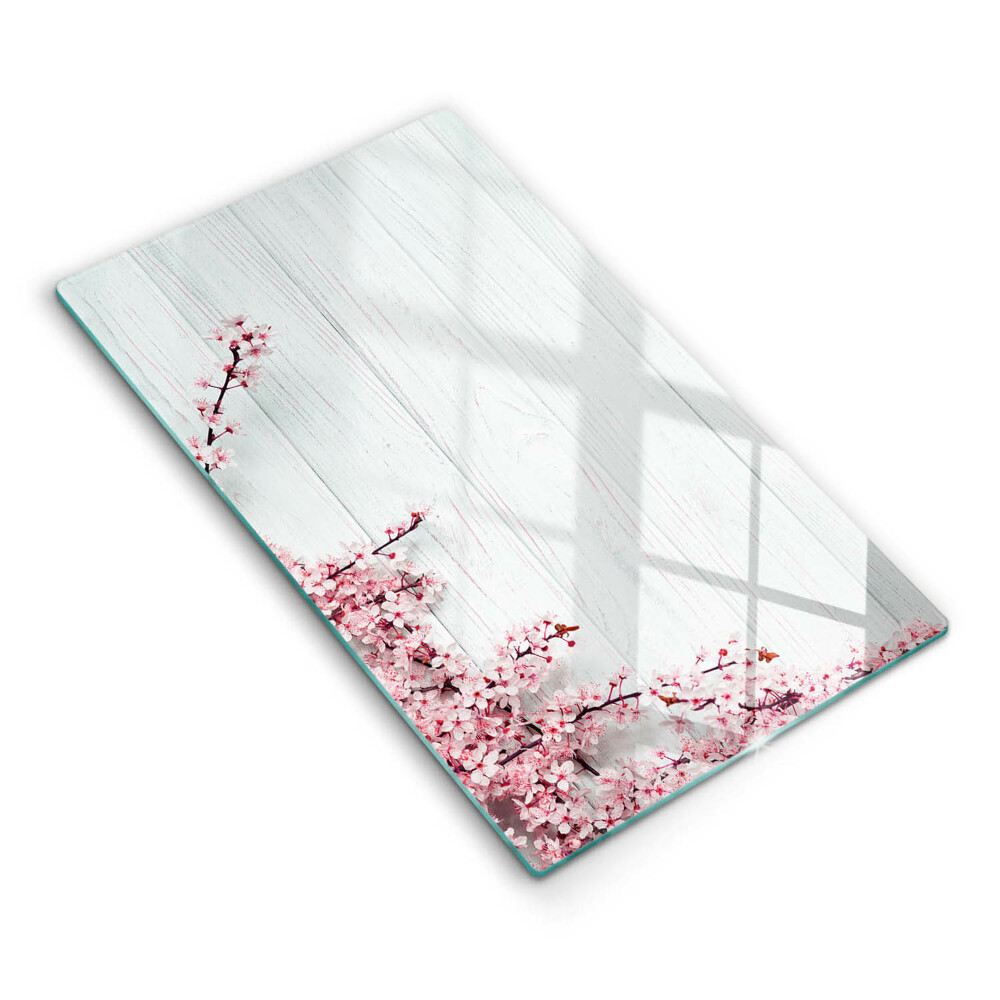 Deska kuchenna szklana Kwiaty na deskach
