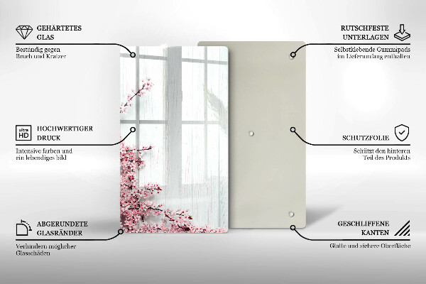 Deska kuchenna szklana Kwiaty na deskach