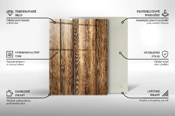 Deska kuchenna szklana Kwiaty na deskach