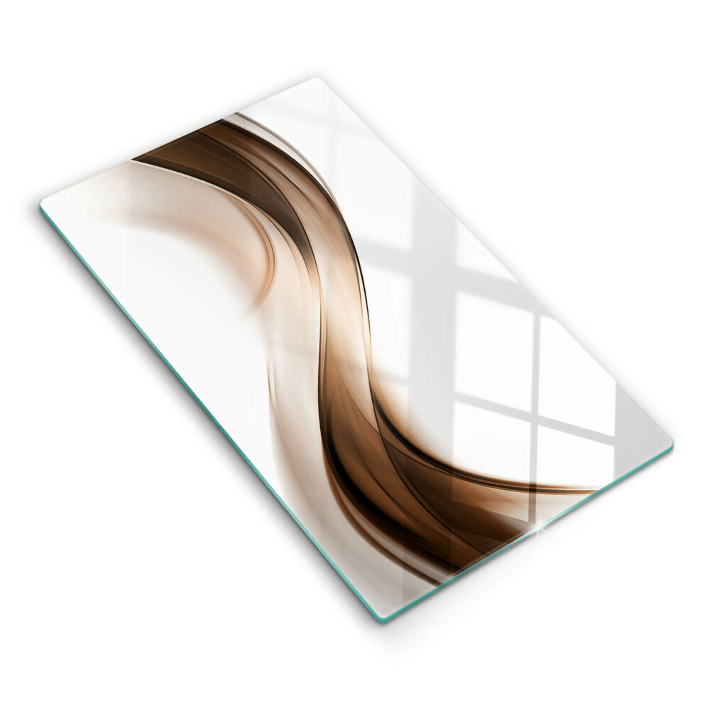 Deska kuchenna szklana Abstrakcja brązowe linie