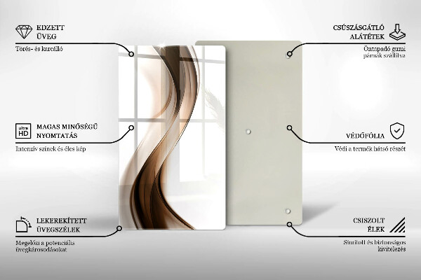 Deska kuchenna szklana Abstrakcja brązowe linie