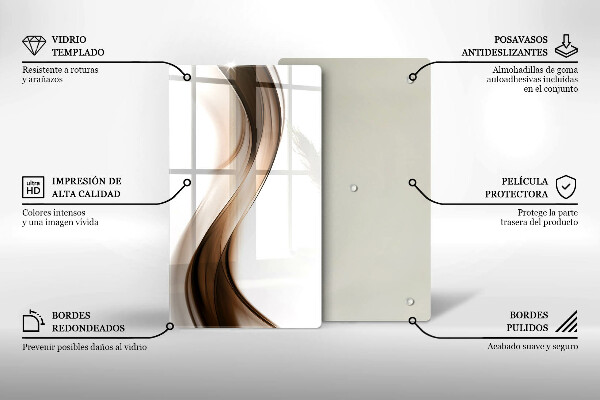 Deska kuchenna szklana Abstrakcja brązowe linie