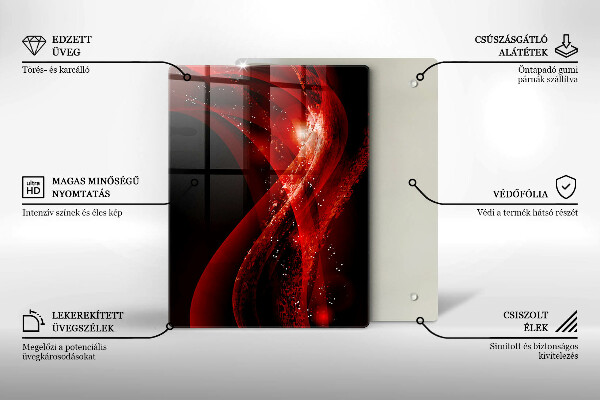 Deska kuchenna szklana Abstrakcja brązowe linie