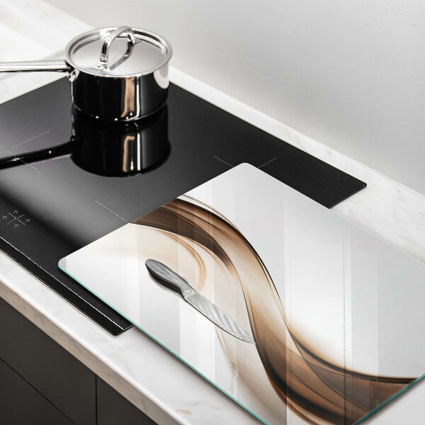 Deska kuchenna szklana Abstrakcja brązowe linie