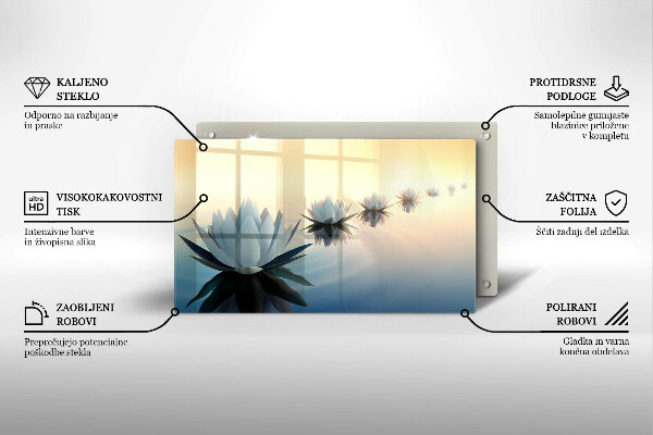 Szklana deska do krojenia Kwiaty lilie na wodzie
