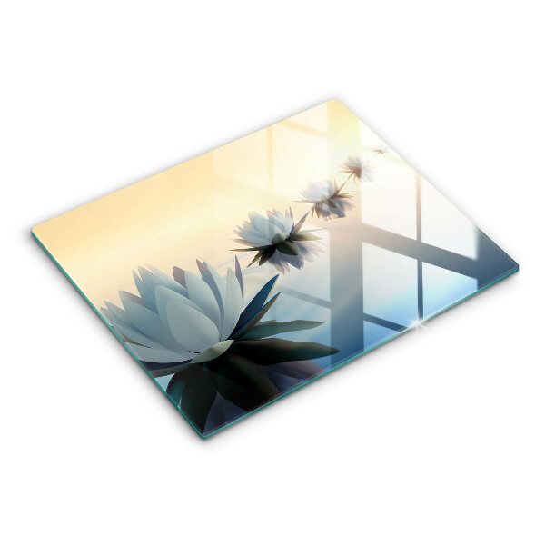 Szklana deska do krojenia Kwiaty lilie na wodzie
