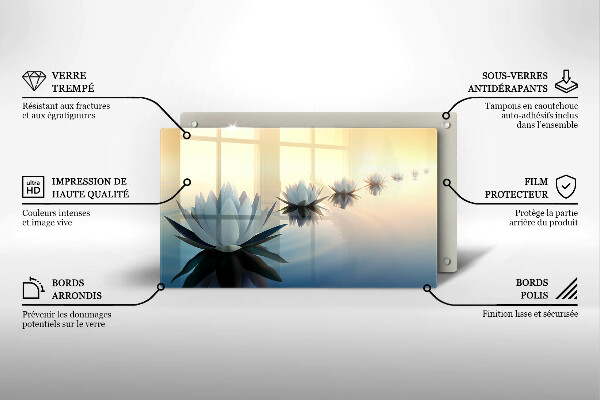 Szklana deska do krojenia Kwiaty lilie na wodzie