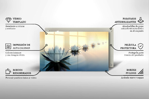 Szklana deska do krojenia Kwiaty lilie na wodzie