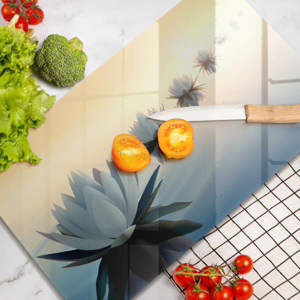 Szklana deska do krojenia Kwiaty lilie na wodzie