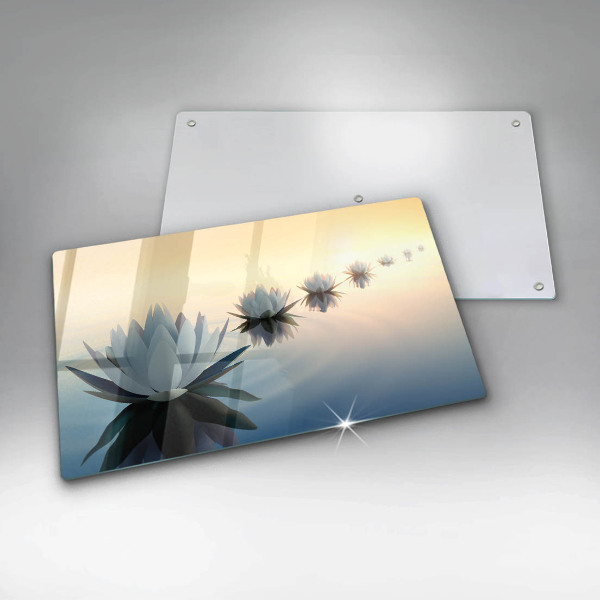 Szklana deska do krojenia Kwiaty lilie na wodzie