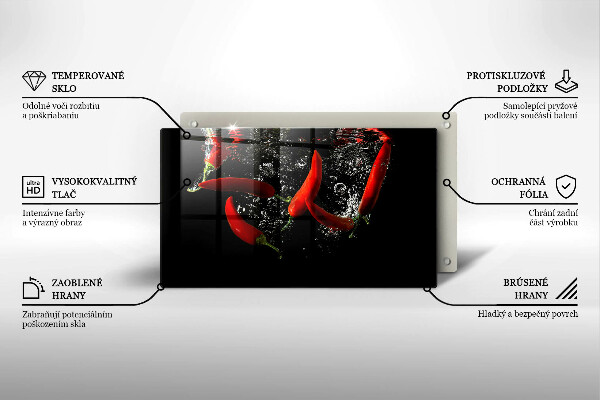 Szklana deska do krojenia Papryczki chili w wodzie