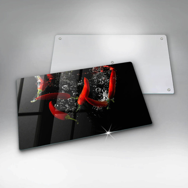 Szklana deska do krojenia Papryczki chili w wodzie