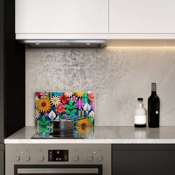 Szklana deska do krojenia Ilustracja łąka kwiaty