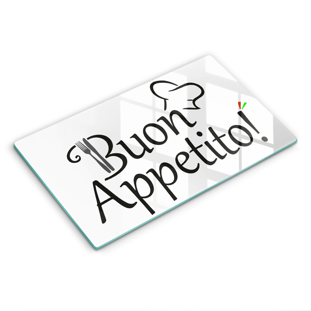Szklana deska do krojenia Napis Buon Appetito!