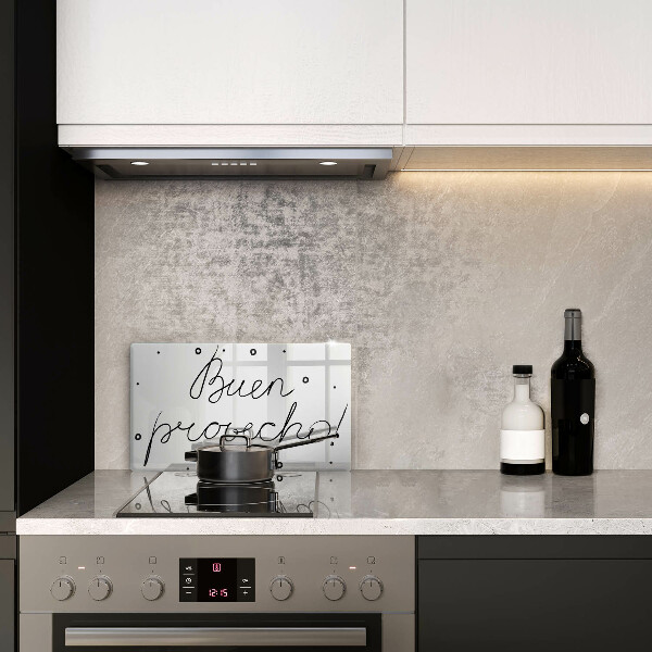 Szklana deska do krojenia Napis Buen provecho!