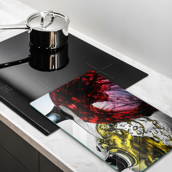 Szklana deska do krojenia Kieliszki wina