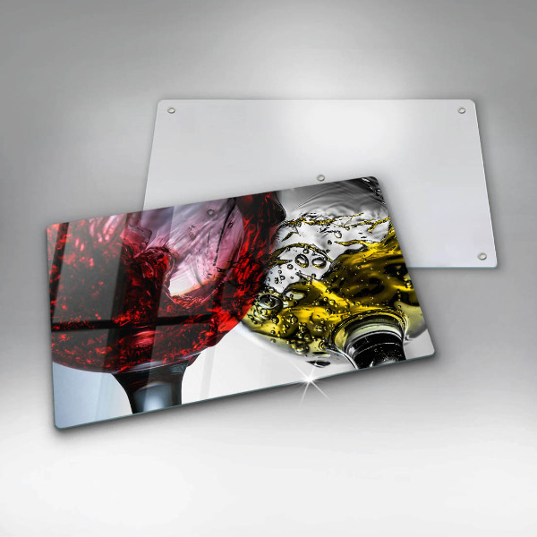 Szklana deska do krojenia Kieliszki wina