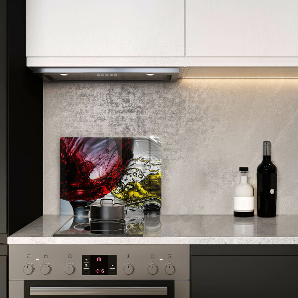 Szklana deska do krojenia Kieliszki wina