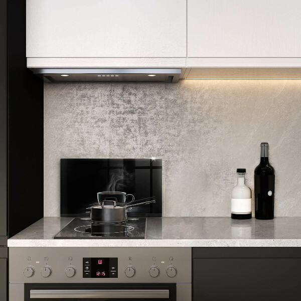 Szklana deska do krojenia Gorąca filiżanka kawy