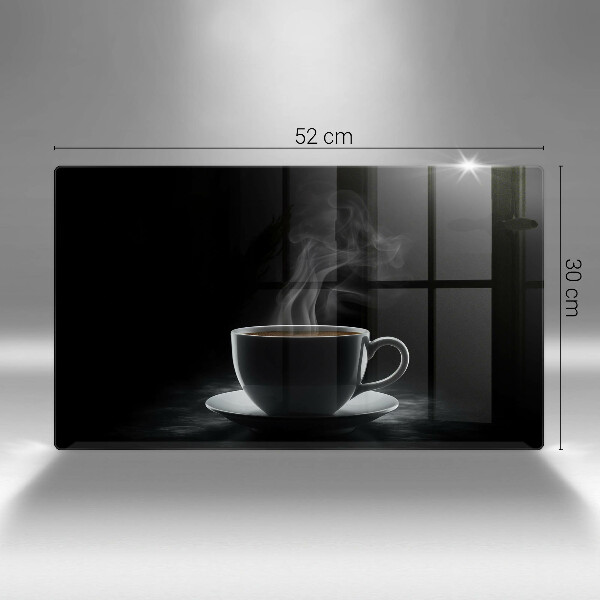 Szklana deska do krojenia Gorąca filiżanka kawy