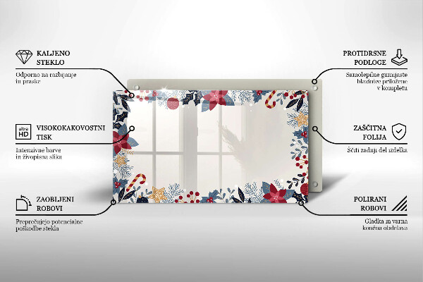 Szklana deska do krojenia Świąteczne ozdoby