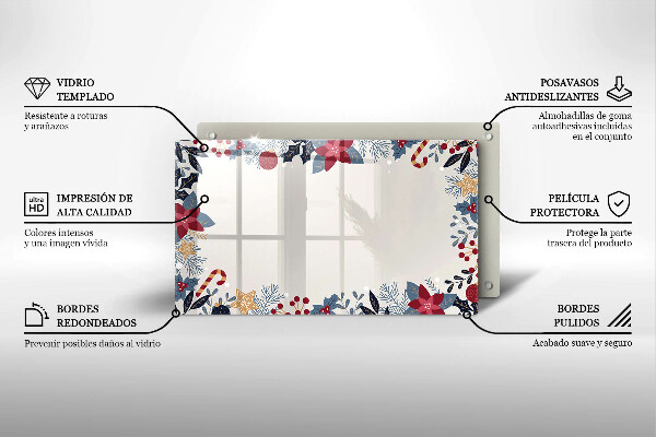 Szklana deska do krojenia Świąteczne ozdoby