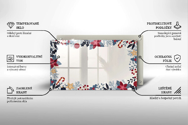 Szklana deska do krojenia Świąteczne ozdoby