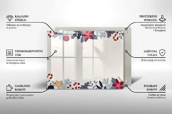 Szklana deska do krojenia Świąteczne ozdoby