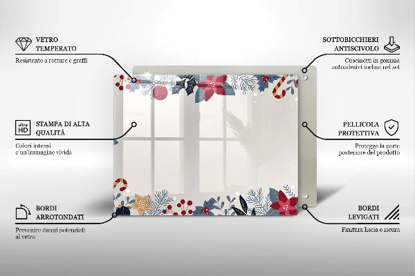 Szklana deska do krojenia Świąteczne ozdoby