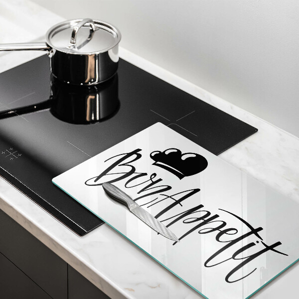 Szklana deska do krojenia Napis Bon Appetit