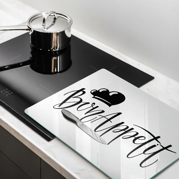 Szklana deska do krojenia Napis Bon Appetit