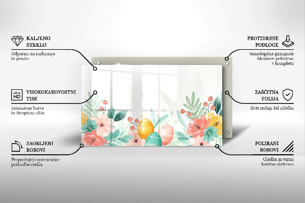 Szklana deska do krojenia Wielkanocne pisanki