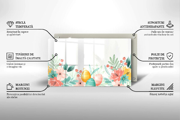 Szklana deska do krojenia Wielkanocne pisanki