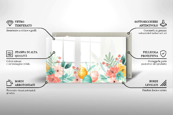 Szklana deska do krojenia Wielkanocne pisanki