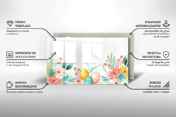 Szklana deska do krojenia Wielkanocne pisanki