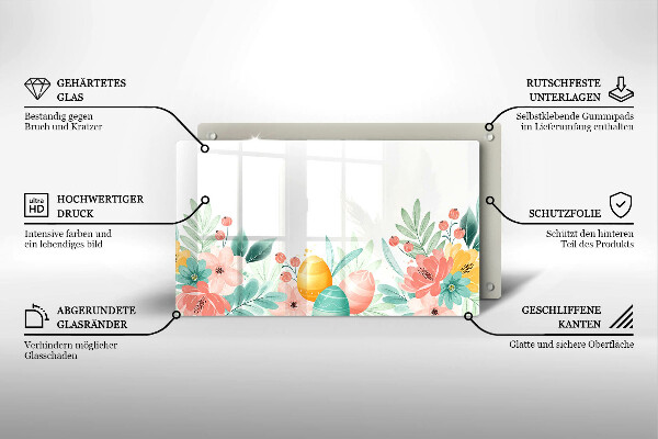 Szklana deska do krojenia Wielkanocne pisanki